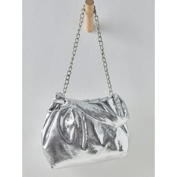 NWT: FREE PEOPLE Viva La Vegan Clutch / Silver - Picture 3 of 10